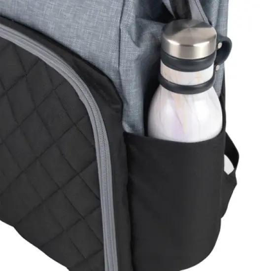 Baby Essentials Quilted Frame Diaper Backpack - Gray/Black image {8}