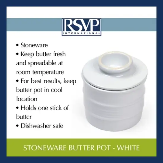 Rsvp Stoneware Butter Pot - White image {13}
