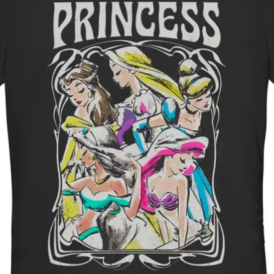 Junior's Disney Princess Sketch Poster T-Shirt image {1}
