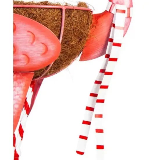 Evergreen 39"H Metal Winter Flamingo Planter w/Santa Hat image {3}