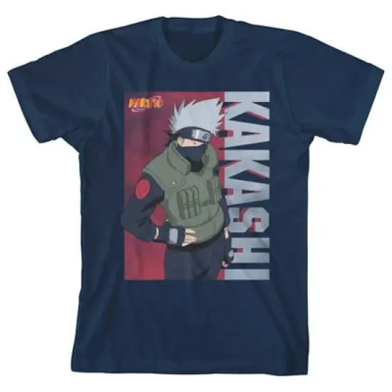 Naruto Shippuden Classic Kakashi Youth Boys Navy Tee image {1}