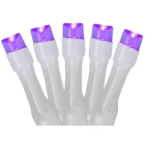 Northlight Battery Operated LED Christmas Lights - Purple - 9.5' White Wire - 20ct image {1}