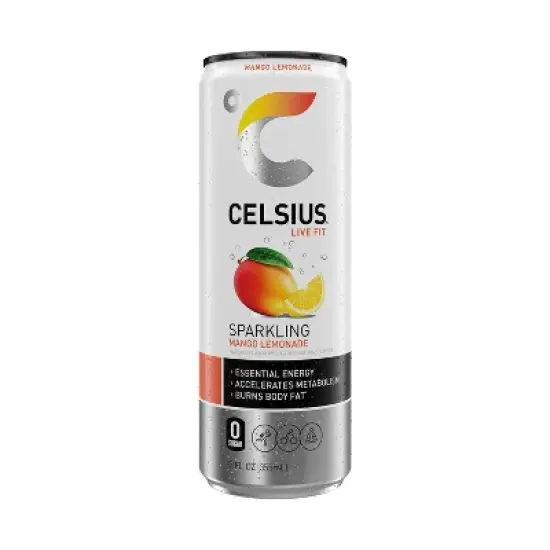 CELSIUS Sparkling Mango Lemonade Functional Energy Drink - 12 fl oz Single Can image {4}