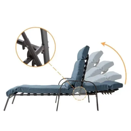 Adjustable Chaise Lounge Chair with Cushion & Pillow - Crestlive Products
 image {5}
