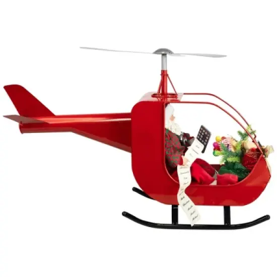 Northlight Lighted and Musical Santa Claus Helicopter Christmas Decoration - 31" image {4}