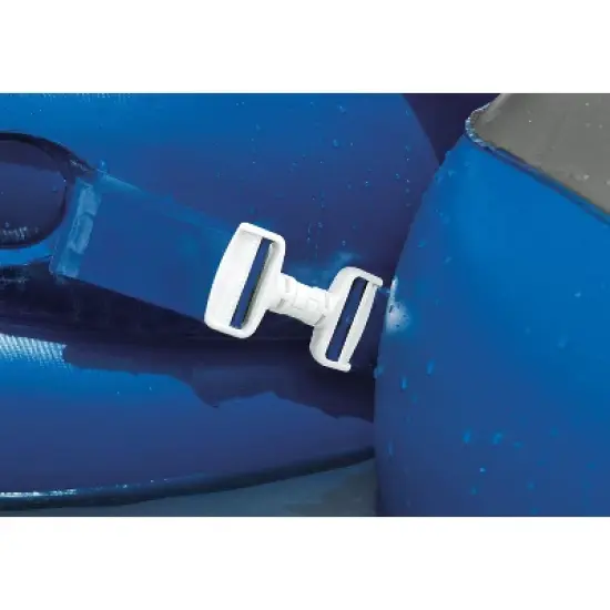 Intex River Run Single Person Inflatable Connecting Floating Lounge Tube Backrest Chair with Built-In Cupholders and Mesh Bottom, Blue image {5}