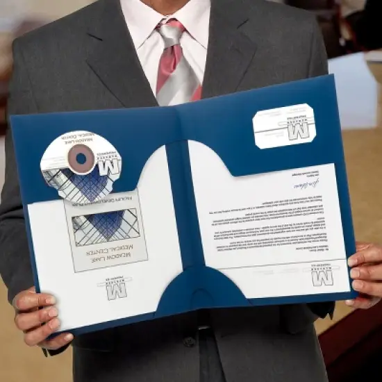 Smead Lockit Two-Pocket Folder Textured Paper 11 x 8 1/2 DK Blue 25/BX 87982 image {6}