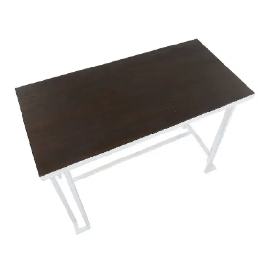 Roman Industrial Counter Height Dining Table Vintage White/Espresso - LumiSource image {5}