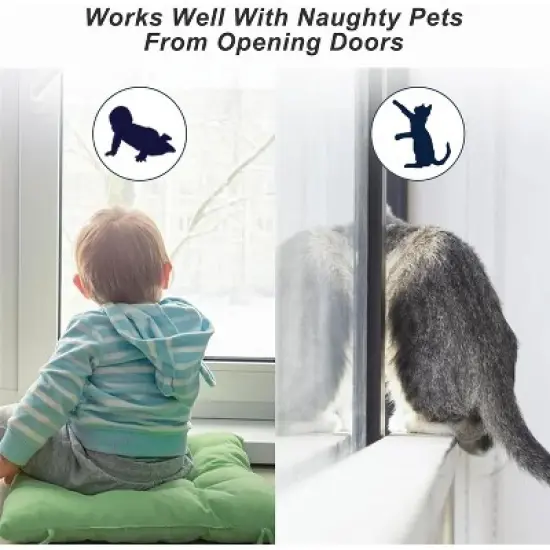 Childproof Door Lever Lock,(2 Pack) Prevents Toddlers Pets From Opening Doors, Door Handle Lock for Babyproofing image {5}