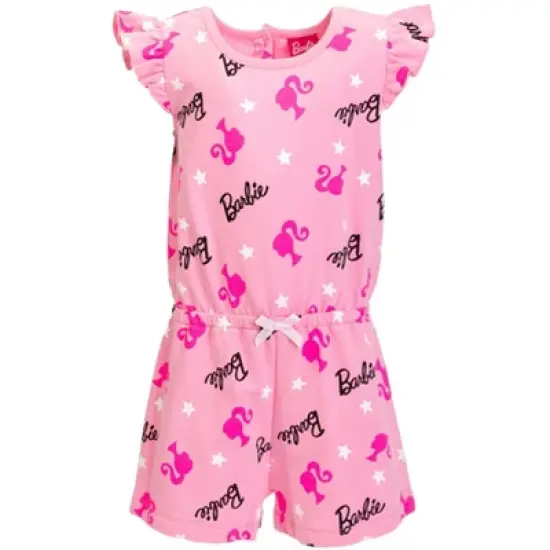 Barbie French Terry Sleeveless Romper Little Kid to Big Kid image {7}