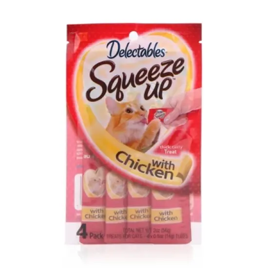 Delectables Hartz Squeeze Up Chicken Flavored Cat Treat - 2oz/4ct image {1}