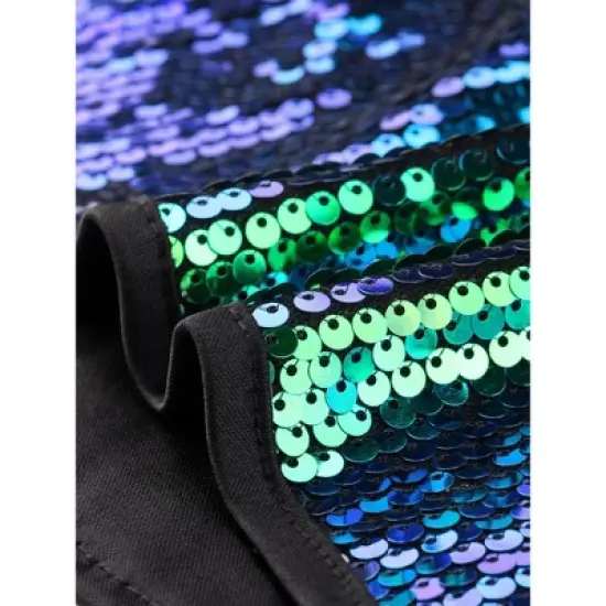 Allegra K Women's Metallic Sequin Sparkle Sleeveless Party Crop Tank Top image {4}