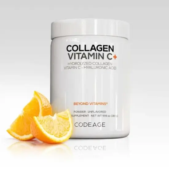 Codeage Collagen Peptides Powder Vitamin C, Enzymes, Hyaluronic Acid, Hydrolyzed Protein - 9.98 oz image {3}