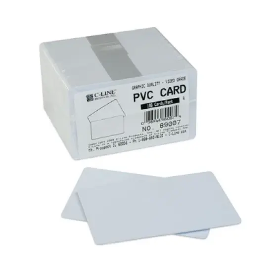 C-Line PVC ID Badge Card, 3.38 x 2.13, White, 100/Pack image {2}