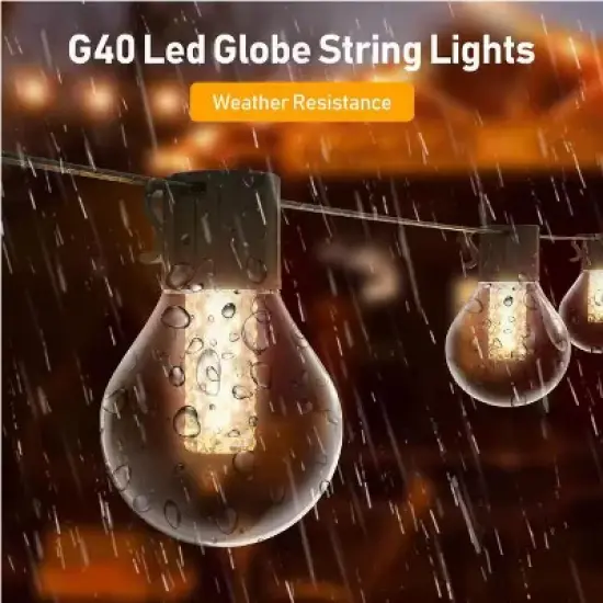 BlueAcorn Indoor/Outdoor Bluetooth LED Globe String Lights, 100ft image {3}