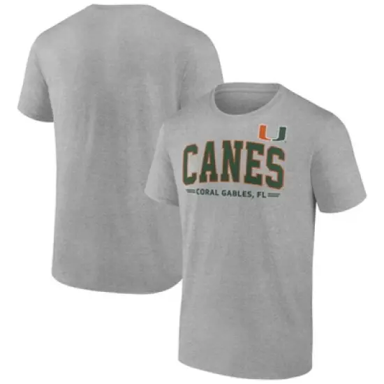 NCAA Miami Hurricanes Men's Gray Bi-Blend T-Shirt image {3}