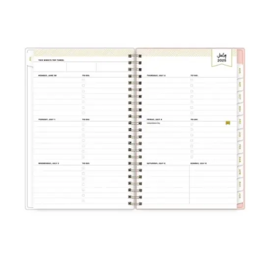 Day Designer 5"x8" 2025-2026 Weekly/Monthly Wirebound Planner Printed Smitten Multi image {4}