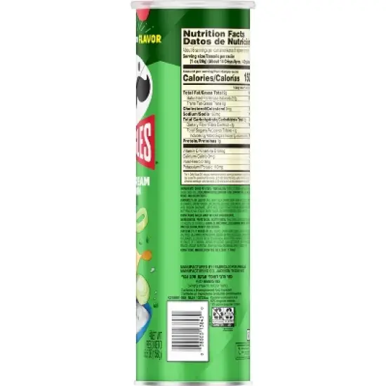 Pringles Sour Cream & Onion Potato Crisps Chips - 5.5oz image {6}