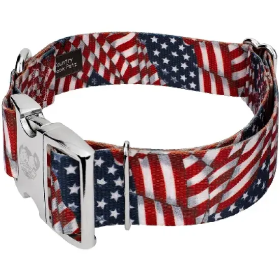 Country Brook Petz 1 1/2 Inch Premium Patriotic Tribute Dog Collar image {3}