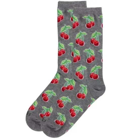 Memoi Cherries Rayon Blend Crew Socks image {2}