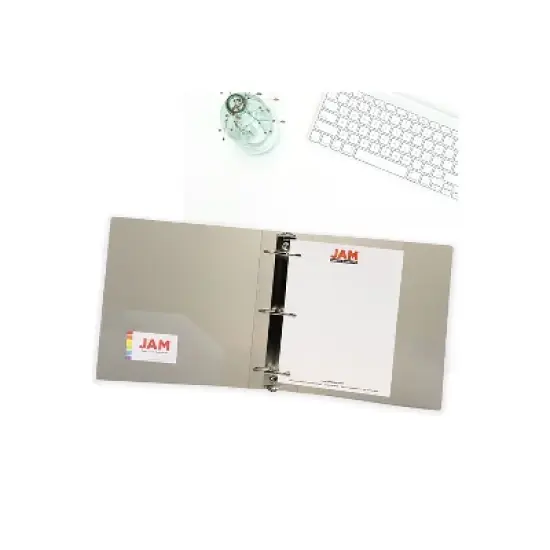 JAM Paper Standard 3" 3-Ring Binder Smoke Glass Twill 821T3SM image {4}