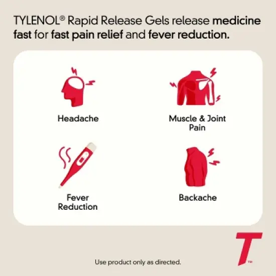 Tylenol Extra Strength Pain Reliever & Fever Reducer Rapid Release Gelcaps - Acetaminophen image {4}