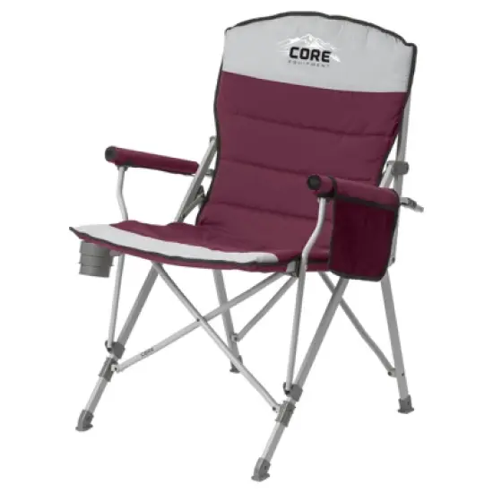 CORE 300 Pound Capacity Polyester Padded Arm Chair with Carry Bag, Gray (2 Pack) image {1}