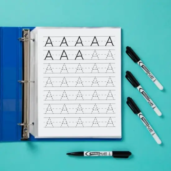 Avery Marks A Lot Pen-Style Dry Erase Markers, Bullet Tip, Nontoxic, Black, 6 Pack (24483) image {1}