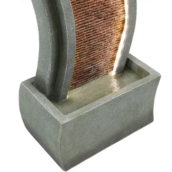 Sunnydaze 31"H Electric Resin Contemporary Curves Outdoor Water Fountain with LED Lights image {4}