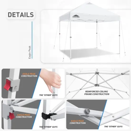 EAGLE PEAK 10 x 10ft Heavy Duty Commercial Pop Up Canopy Industrial Tent image {3}