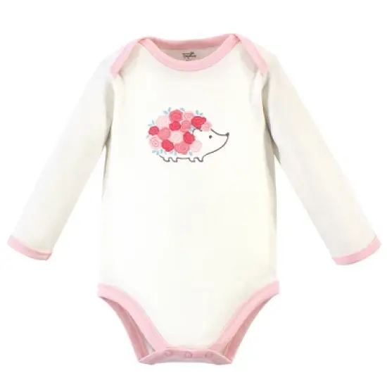 Touched by Nature Baby Girl Organic Cotton Long-Sleeve Bodysuits 5pk, Rosebud image {5}