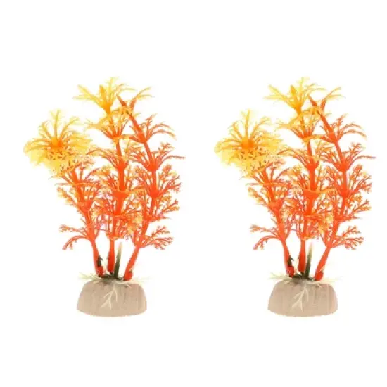 Unique Bargains Aquarium Plastic Plants for Goldfish Tank Landscape Decoration 4.72" 2 Pcs image {7}