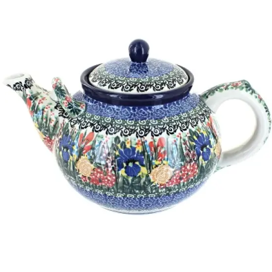 Blue Rose Polish Pottery 444 Ceramika Artystyczna Large Teapot image {14}