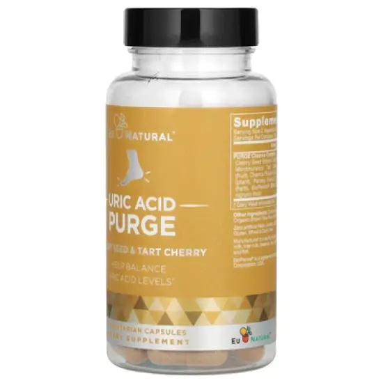 Eu Natural Uric Acid Purge, Celery Seed & Tart Cherry, 60 Vegetarian Capsules image {2}