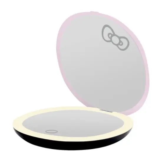 Impressions Vanity Hello Kitty Swirl Lighted Compact Mirror with 3X Magnification image {3}