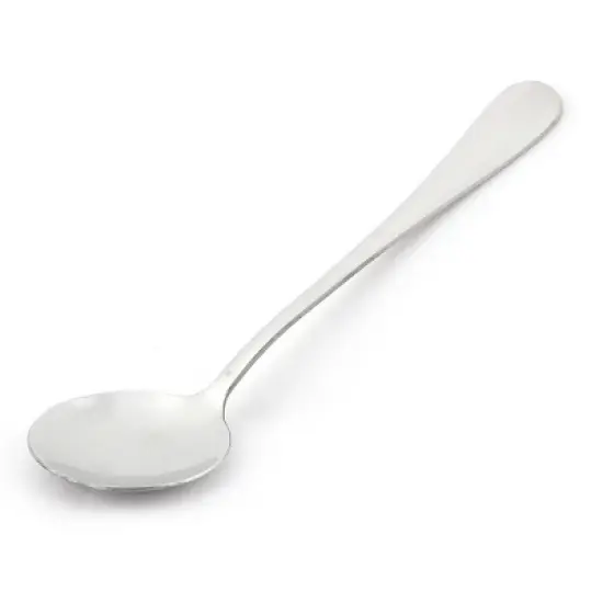 Unique Bargains Stainless Steel Round Head Tableware Soup Spoon Silver Tone 6.7'' Long 5 Pcs image {1}