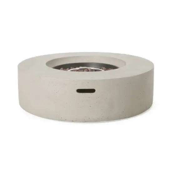 Aidan Outdoor 50000 BTU Light Weight Concrete Circular Fire Pit Light Gray - Christopher Knight Home image {5}