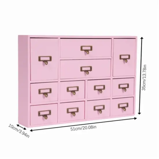 YIYIBYUS Desk Drawer Organizer, Storage Box with 12 Drawers, Storage Drawers, Pink image {2}