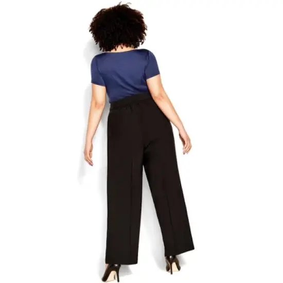 Women's Plus Size Suited Sleeve Top  - Navy | CITY CHIC image {1}