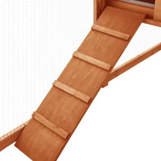 vidaXL Rabbit Hutch 2-Tier Bunny Cage with Pull Out Tray House Solid Fir Wood - Brown image {5}