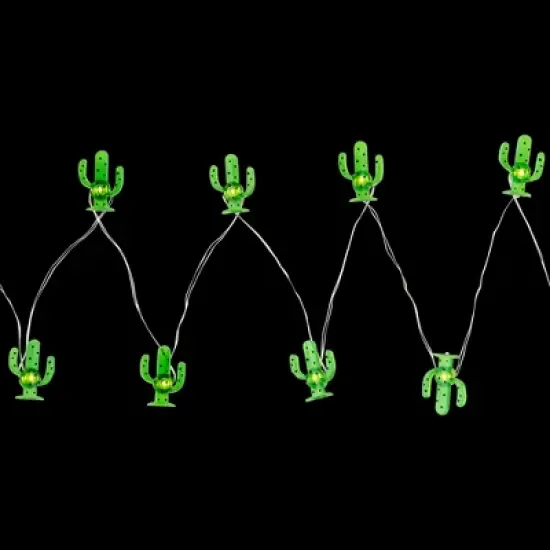 Northlight LED Cactus Fairy Lights - Warm White - 2.75' Silver Wire - 10ct image {2}