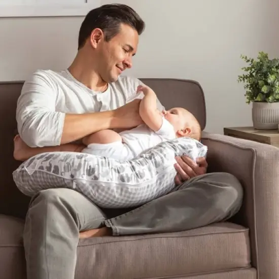 Boppy Premium Original Support Nursing Pillow Cover - Gray Elephant image {6}