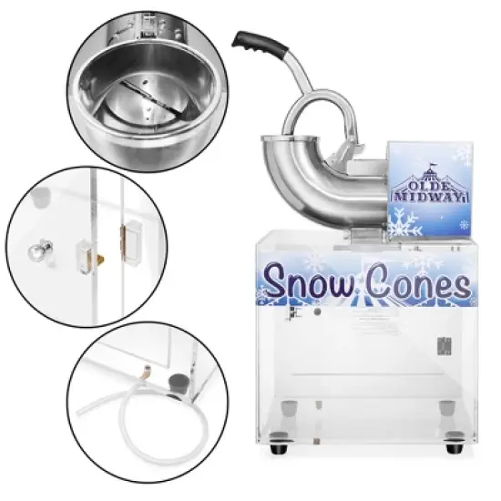 Olde Midway Snow Cone Machine, Commercial Countertop Shaved Ice Maker image {2}