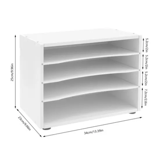 YIYIBYUS 24-Slot Desktop Organizer, Desktop File Holder, File Organizer, White image {2}