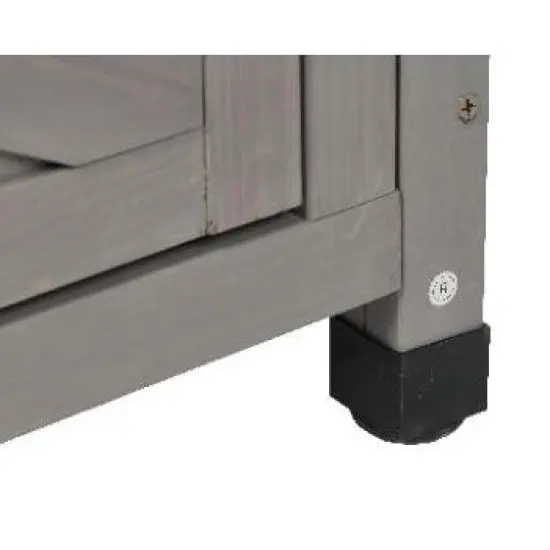 PAGED Outdoor Potting Bench with Storage Cabinet & Metal Table Top, Hemlock Wood Outdoor Storage Cabinet with Screen Door, Garden Potting Table image {7}