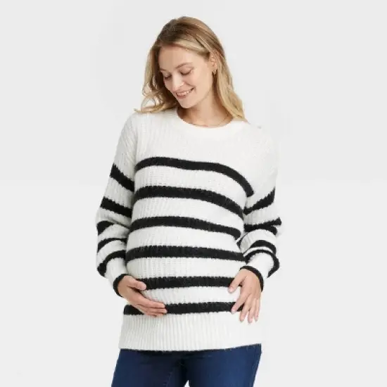 Cozy Statement Crew Neck Maternity Sweater - Isabel Maternity by Ingrid & Isabel&trade; image {4}