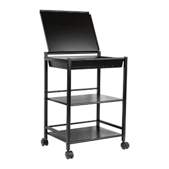 Mind Reader 3-Tier Cart with Covered Compartment Organizer Metal image {10}