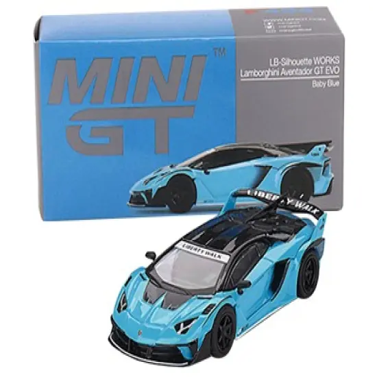 Lamborghini Aventador GT EVO Baby Blue w/Black Top Ltd Ed to 4200 pcs 1/64 Diecast Model Car by True Scale Miniatures image {3}