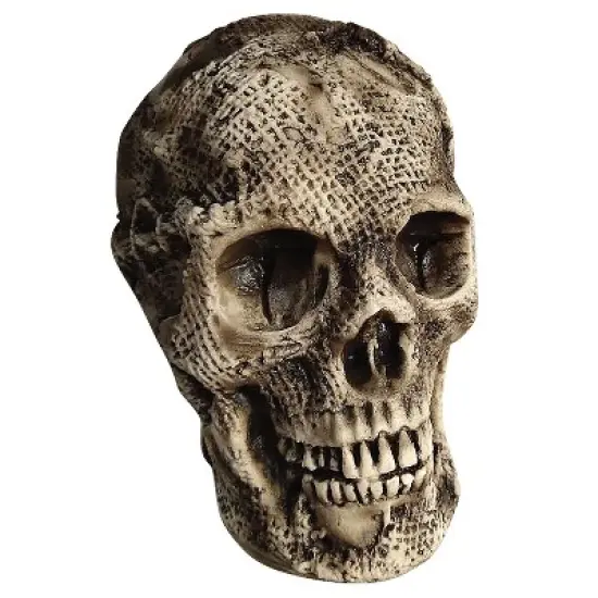 Sunstar Burlap Skull Face Halloween Decoration - 7 in - Gray image {1}