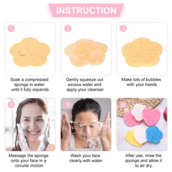 Unique Bargains Compact Size High-Temperature Resistant Face Cleansing Sponges Green 120 Pcs image {4}